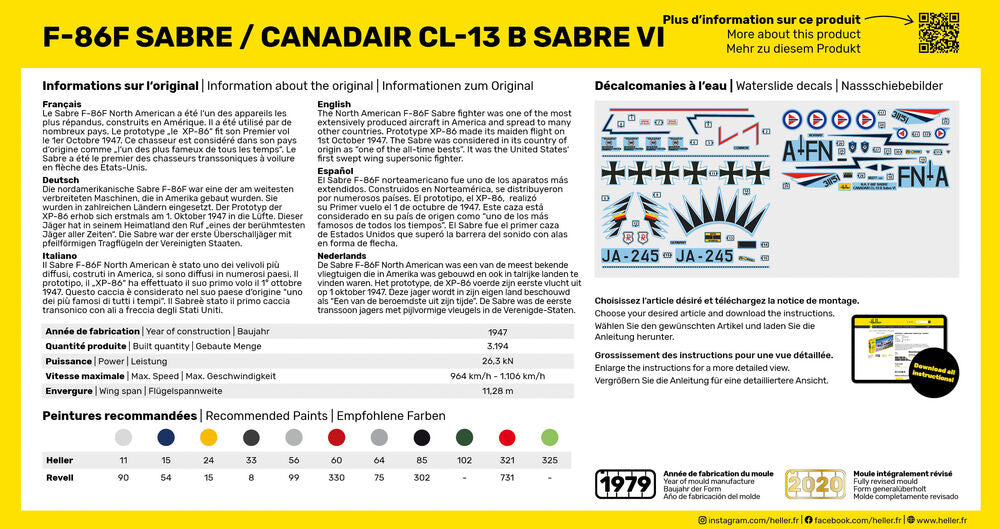 Heller Starter Kit F-86F Sabre maquette avion 1/72