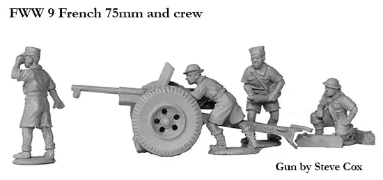 Perry FWW 9 maquette canon 75mm français et servants