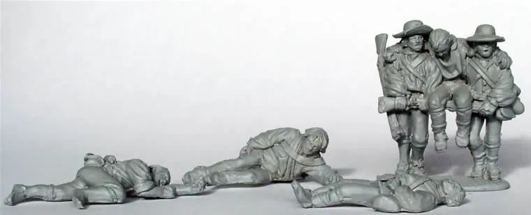 Perry Miniatures American War AW138 milice blessés figurines