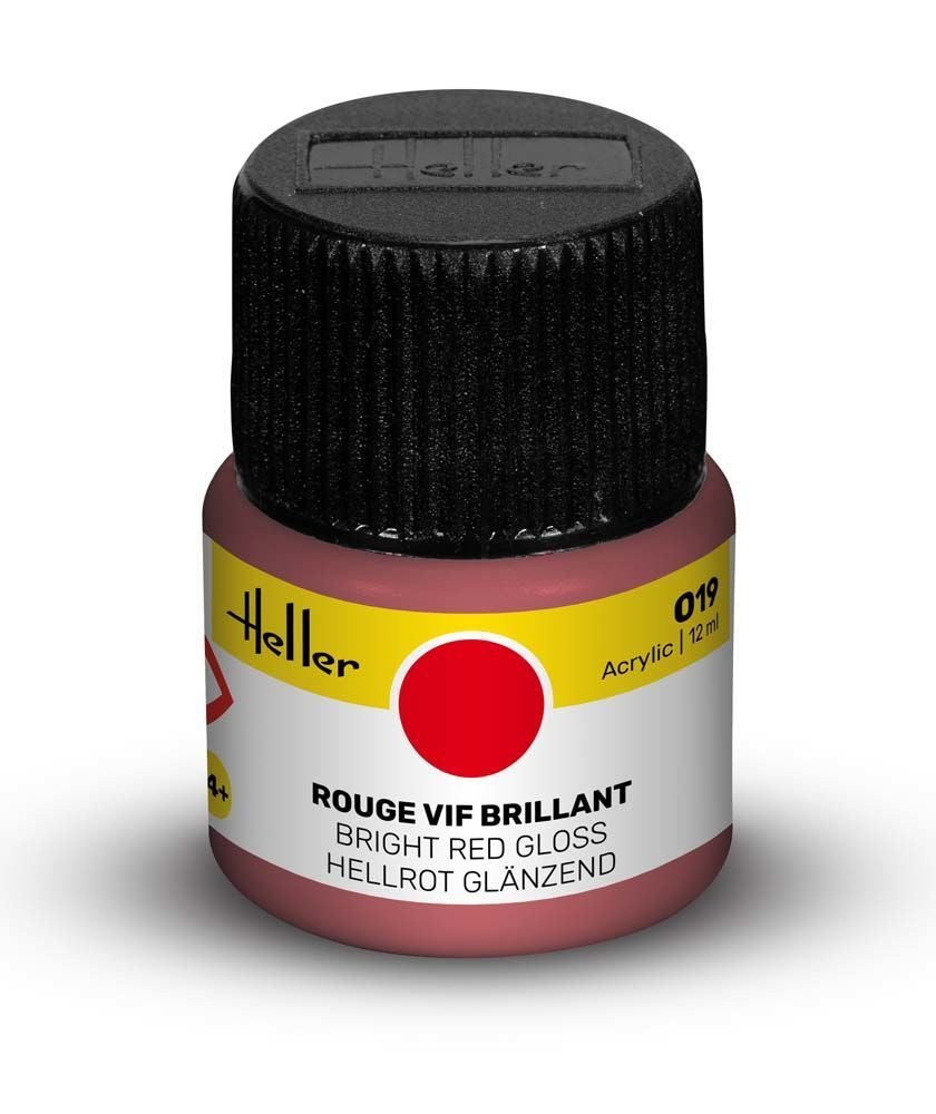 Heller Peinture Acrylic 019 rouge vif brillant pot acrylique