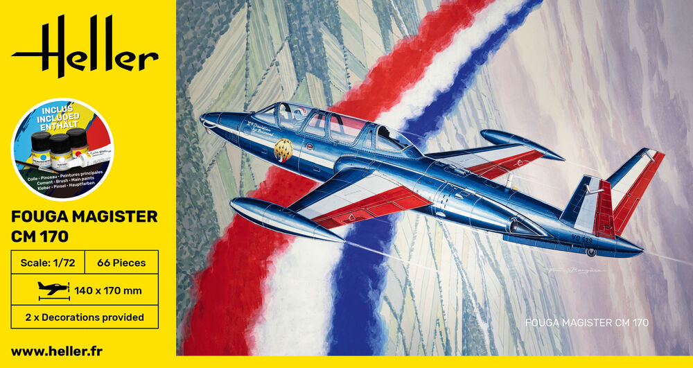 Heller Starter Kit Fouga Magister CM 170 1/72 maquette avion