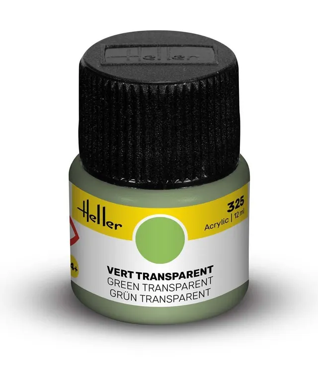 Heller Peinture Acrylic 325 peinture maquette vert transparent 12ml