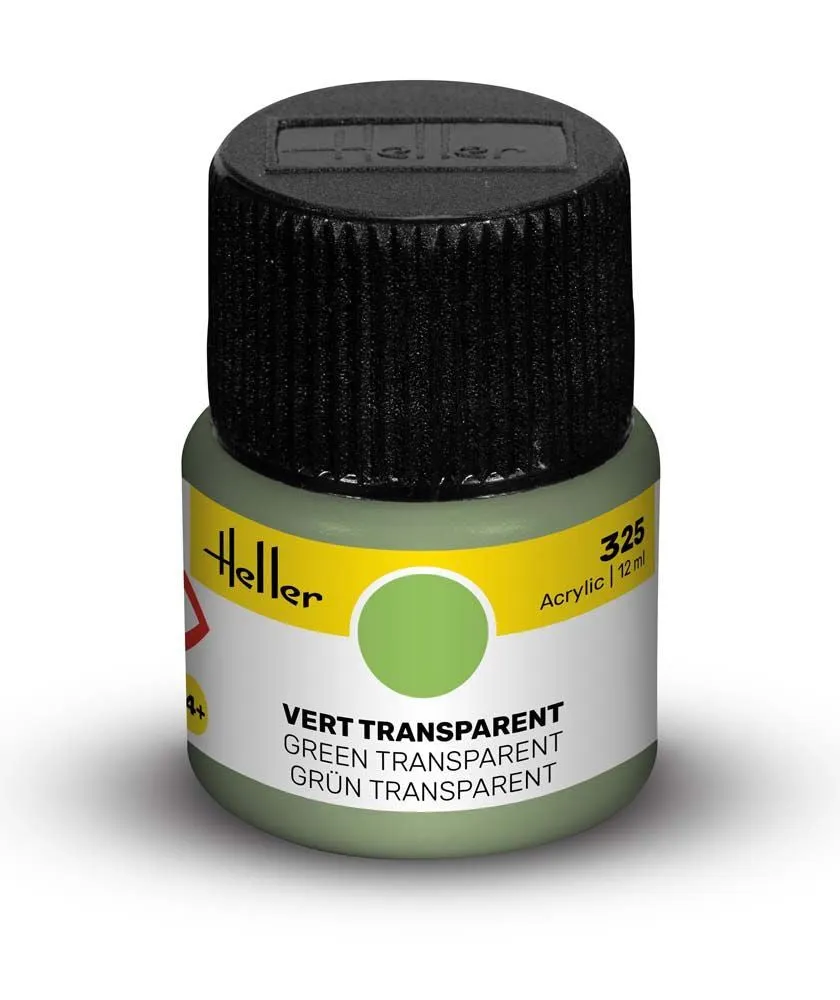 Heller Peinture Acrylic 325 peinture maquette vert transparent 12ml