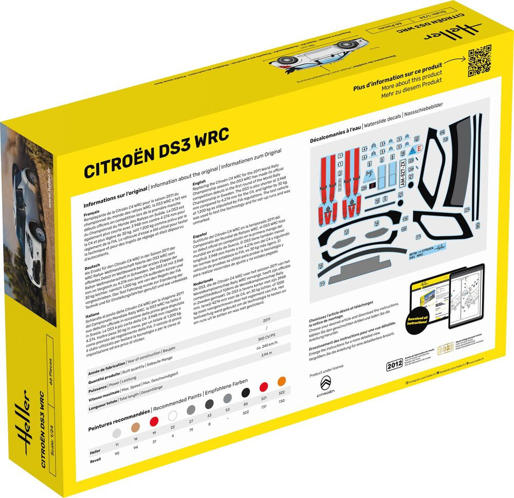 Heller Starter Kit Citroen DS3 WRC maquette 1/24 complète