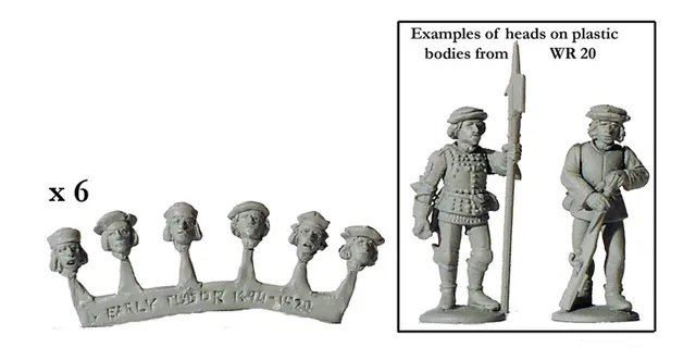 Perry European Armies EA7 Têtes 1490-1520 figurines 36 pièces
