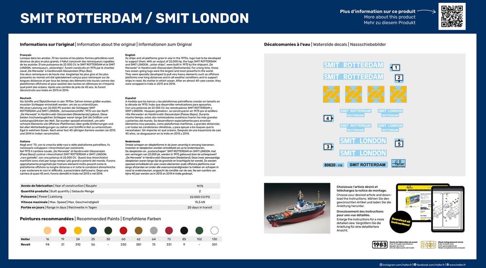 Heller Starter Kit Smit Rotterdam maquette bateau 1/200