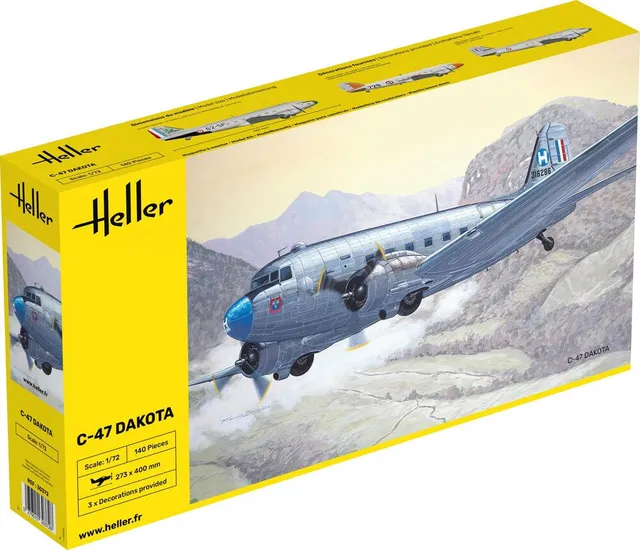 Heller Historical Collection C-47 Dakota maquette avion 1/72 militaire
