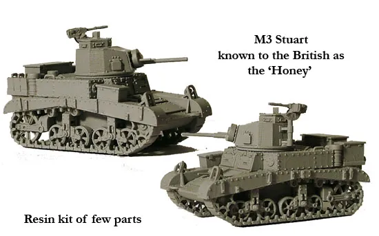 Perry Miniatures World War 2 BM 6 Char M3 Stuart Honey