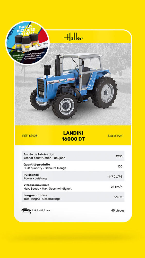 Heller Starter Kit Tracteur Landini 16000 DT 1/24 complet