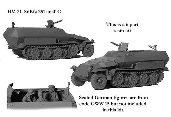 Perry Miniatures BM31 maquette SdKfz 251 C résine 28mm