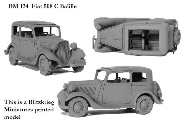 Perry World War 2 BM124 Fiat 508 C Balilla véhicule métal