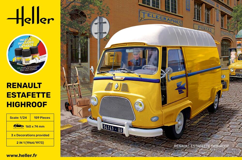 Heller Starter Kit Renault Estafette Highroof maquette 1/24