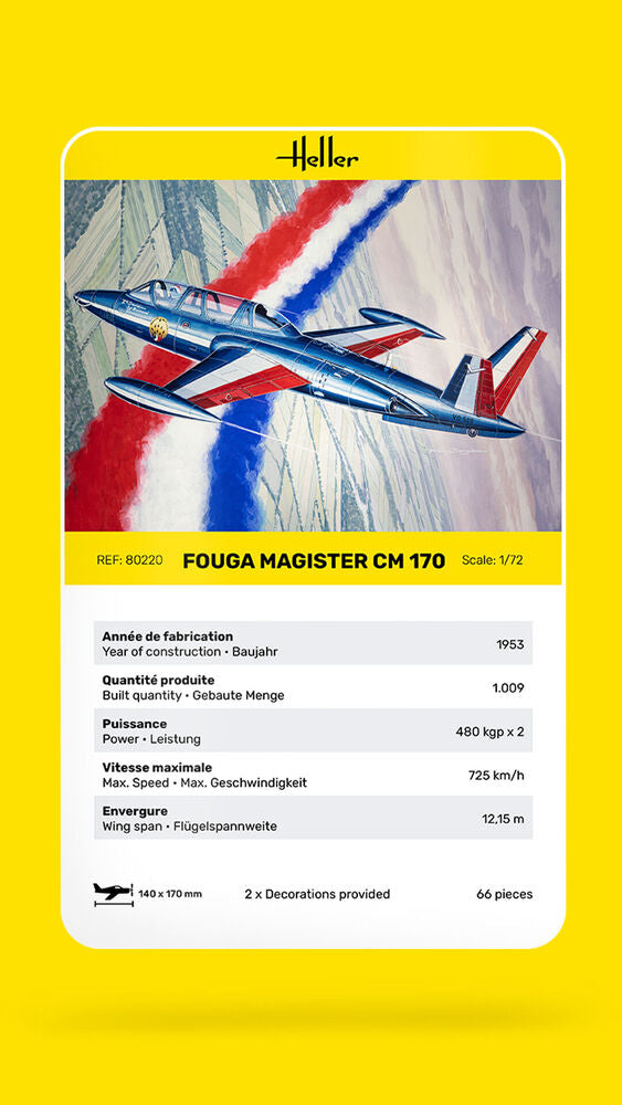 Heller Fouga Magister CM 170 maquette avion 1/72