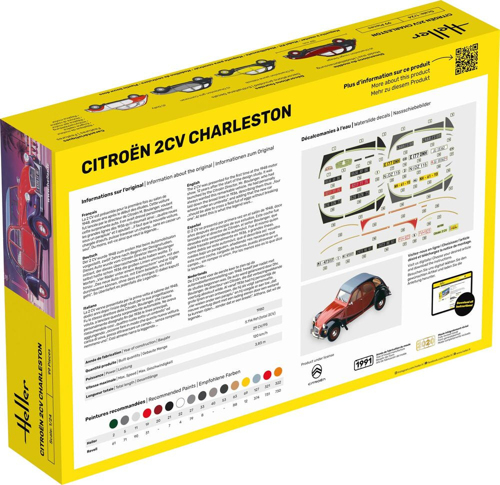Heller Starter Kit Citroen 2CV Charleston maquette 1/24 complète