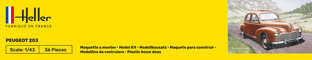 Heller 9.99 Peugeot 203 maquette voiture 1/43 civile
