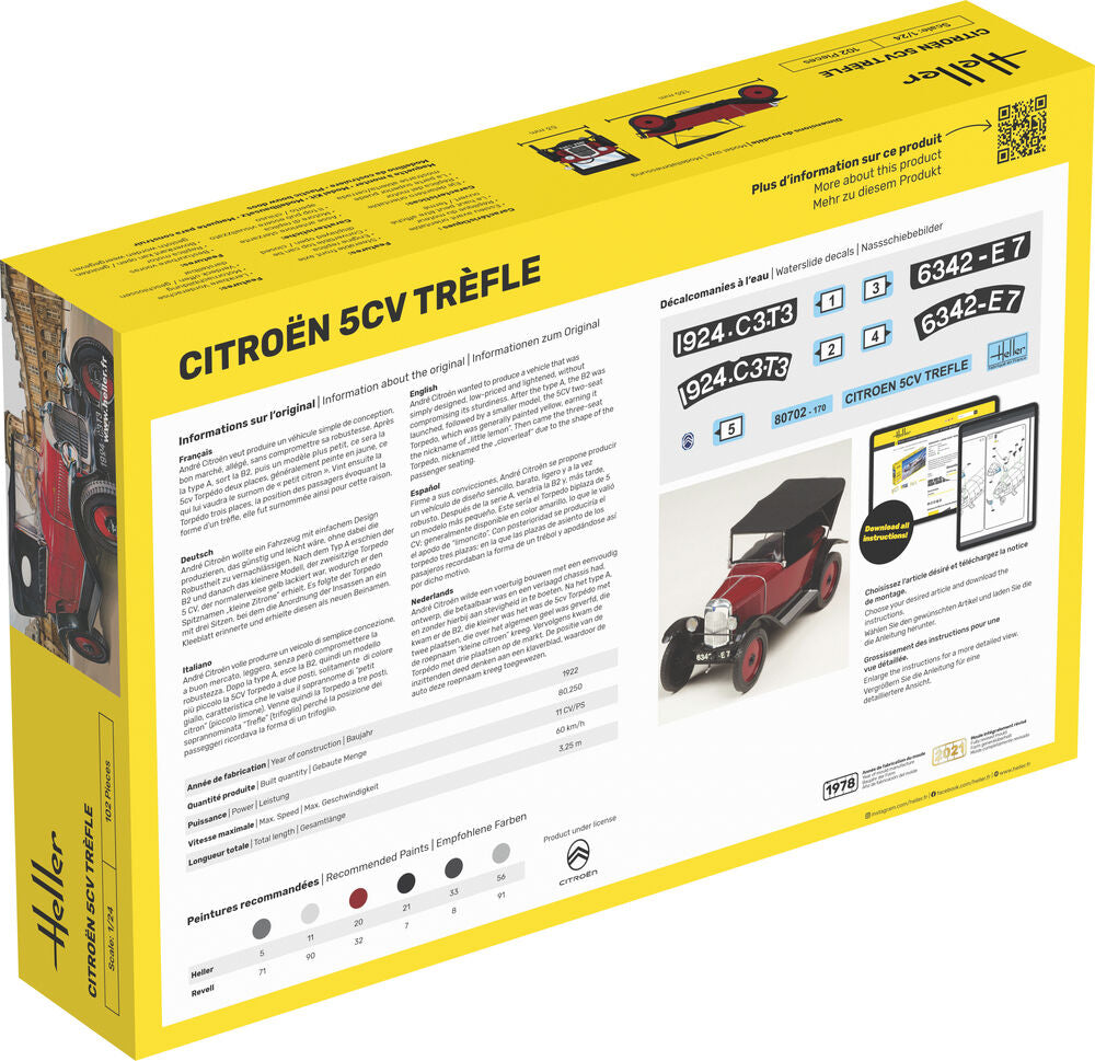 Heller Historical Collection Citroen Trèfle 1/24 maquette voiture