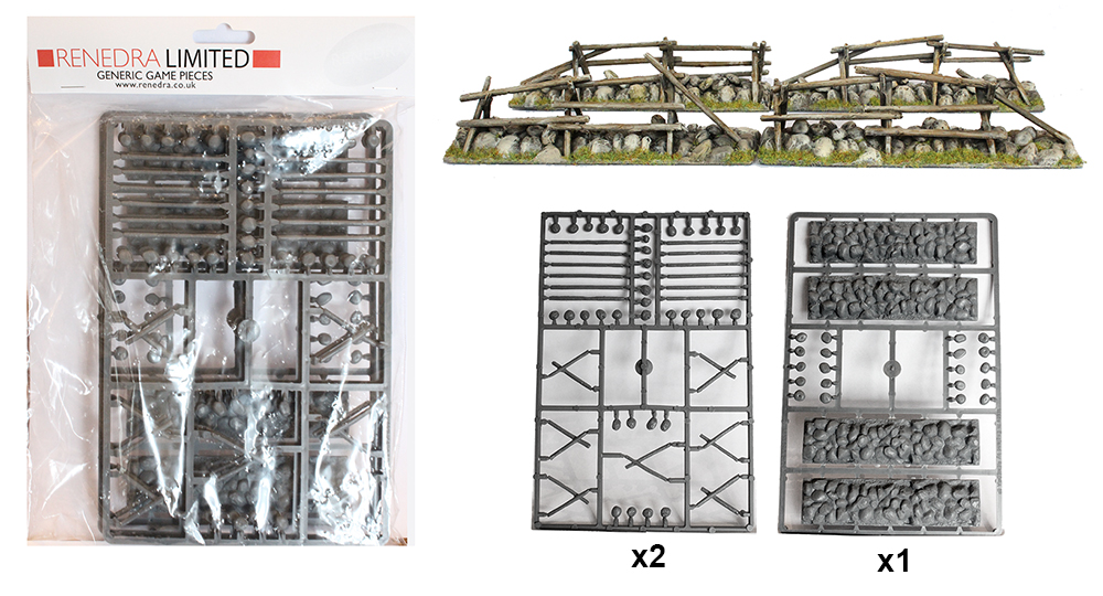 Perry Miniatures B45 Clôture bois et muret décor 28mm plastique