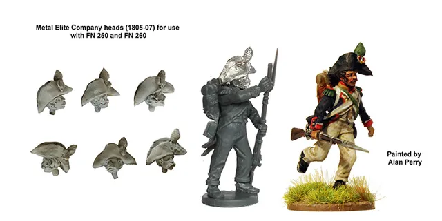 Perry Napoleonic FN237 têtes bicorne élite 36 pièces 28mm