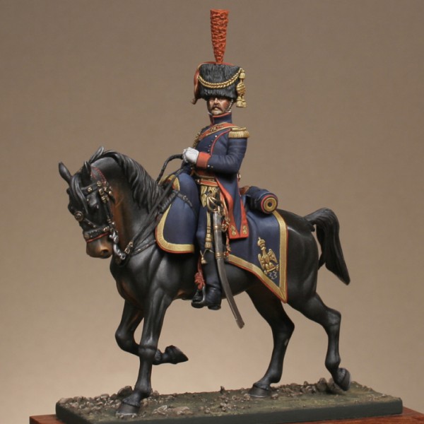 Art Girona Lieutenant artillerie cheval garde figurine 54mm