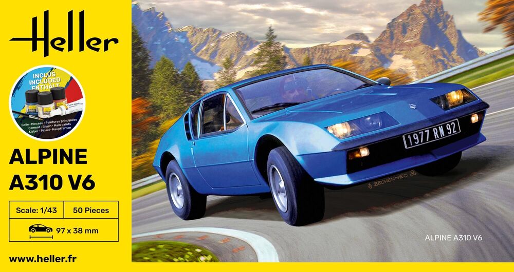 Heller Starter Kit Alpine A310 1/43 maquette voiture kit complet