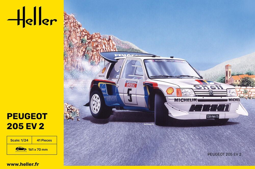 Heller Peugeot 205 EV2 1/24 maquette voiture rallye