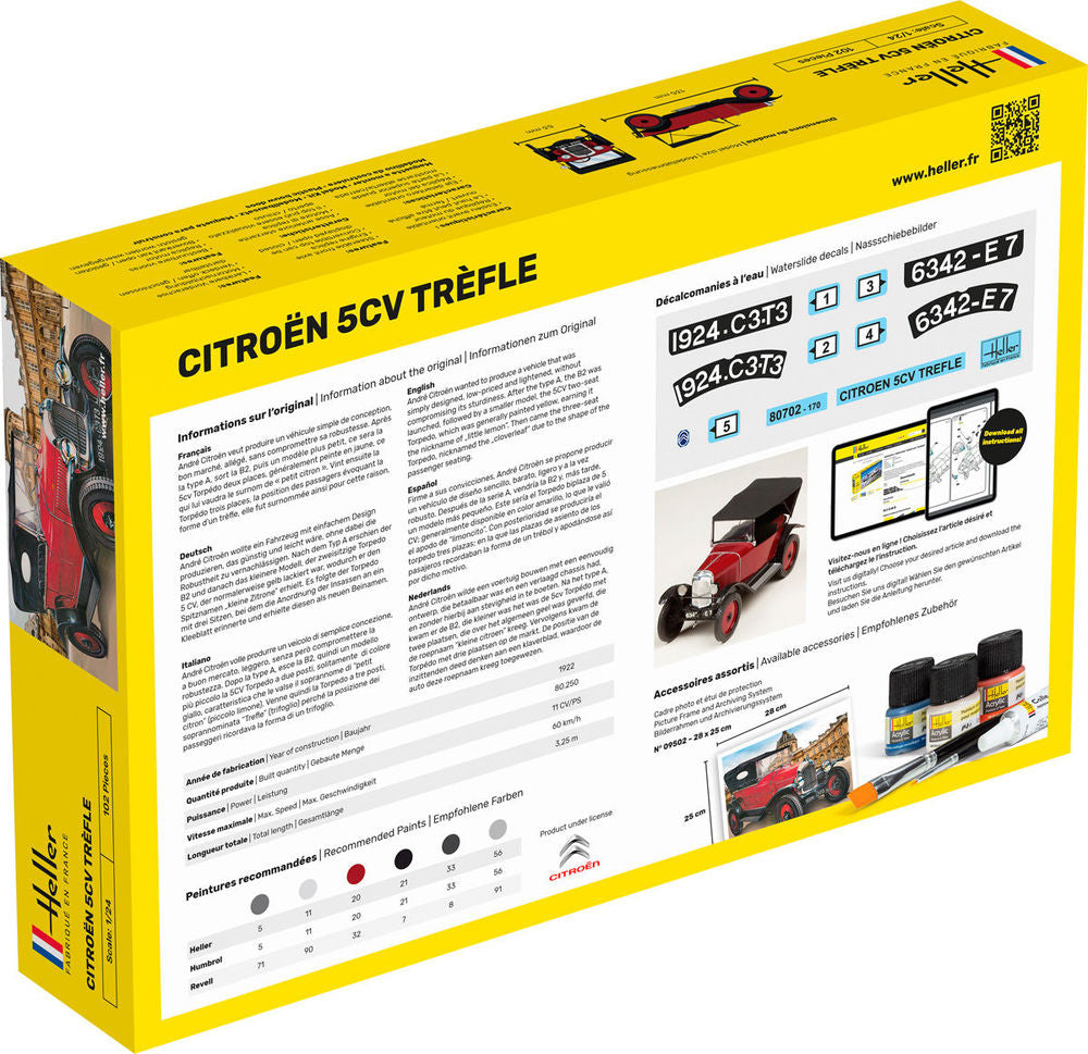 Heller Starter Kit Citroen Trèfle 1/24 maquette voiture kit