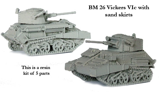 Perry Miniatures World War BM26 Vickers VIc maquette char 28mm