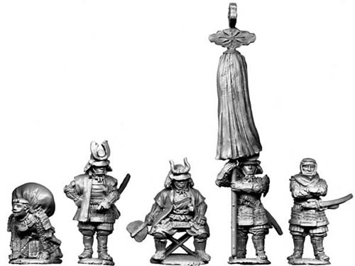 Perry SAM1 daimyo assis figurines 28mm Takeda Shingen