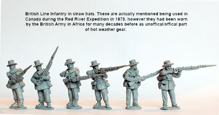 Perry BIF 26 figurines infanterie de ligne campagne chapeaux paille