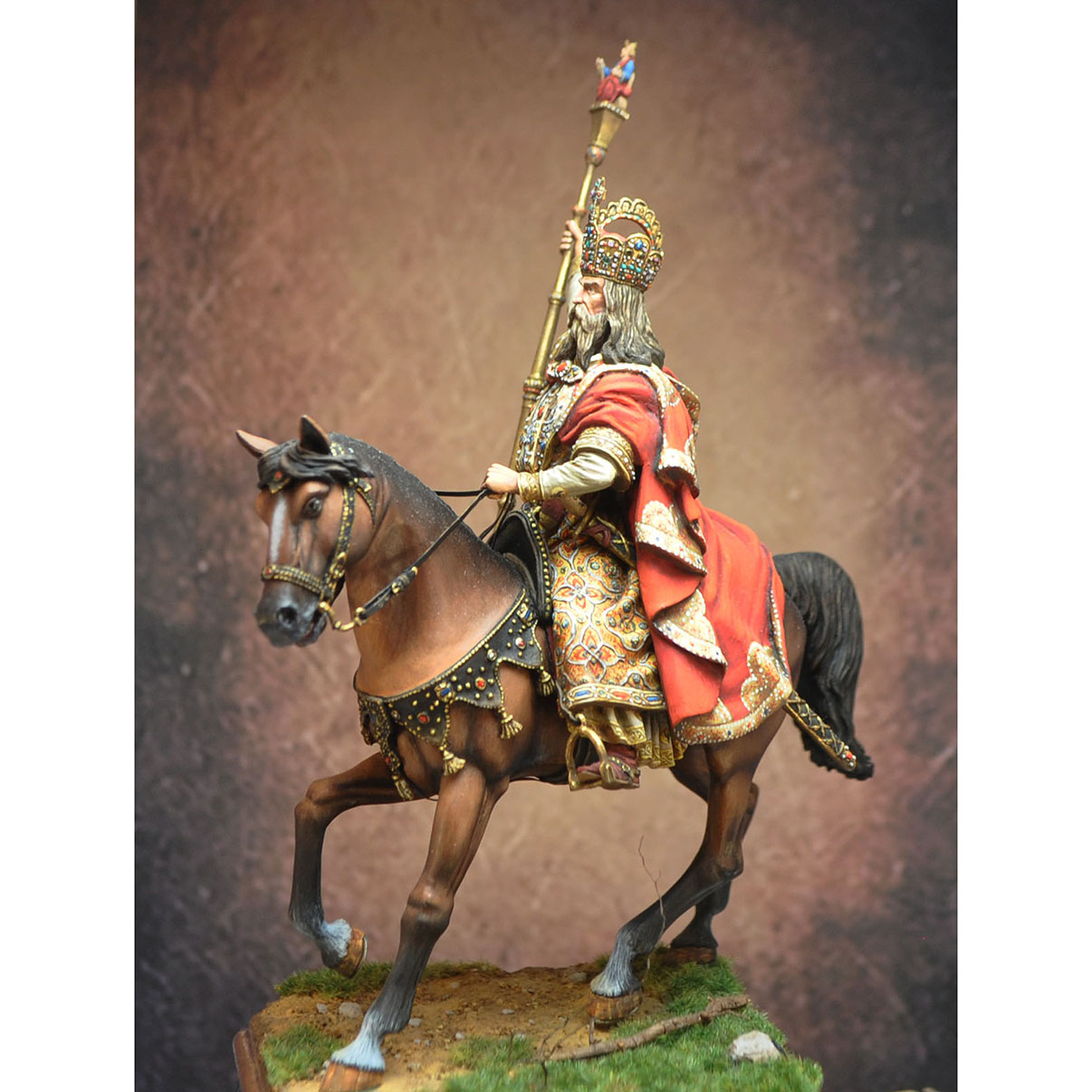 Art Girona 70mm Karolus Imperator Augustus figurine 70mm carolingien