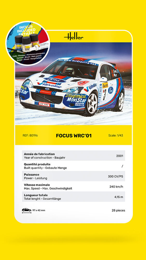 Heller Starter Kit Focus WRC 01 maquette 1/43 rallye