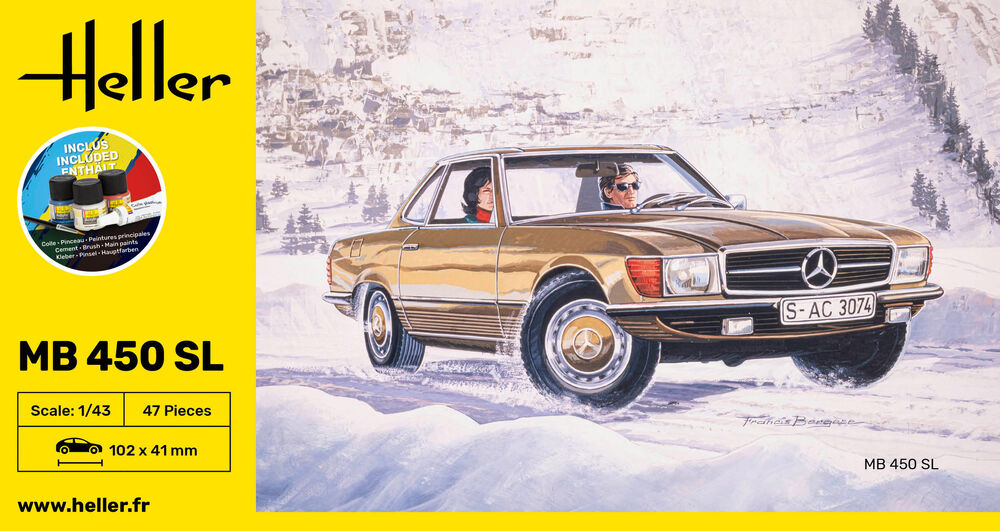 Heller Starter Kit MB 450 SL 1/43 maquette voiture kit complet