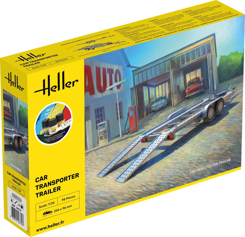 Heller Starter Kit Car Transporter Trailer maquette camion 1/24 complète