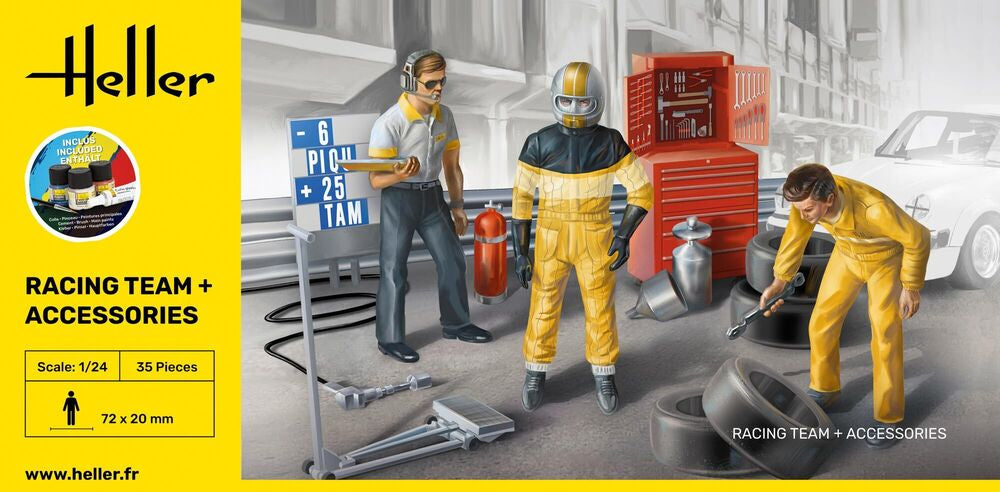 Heller Starter Kit Racing Team 1/24 maquette figurines + peintures