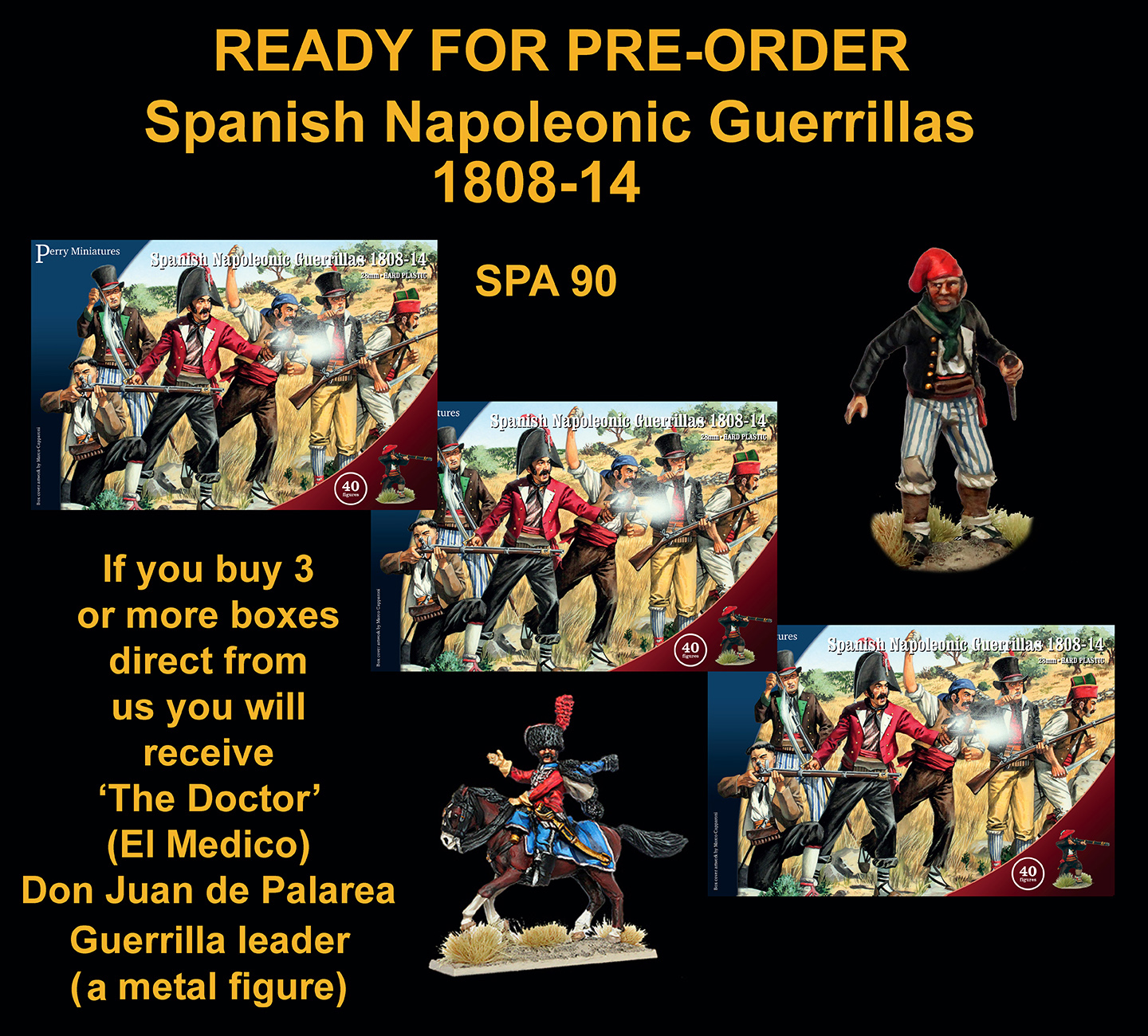 Perry Miniatures SPA 90 boîte 40 figurines guerrillas plastique