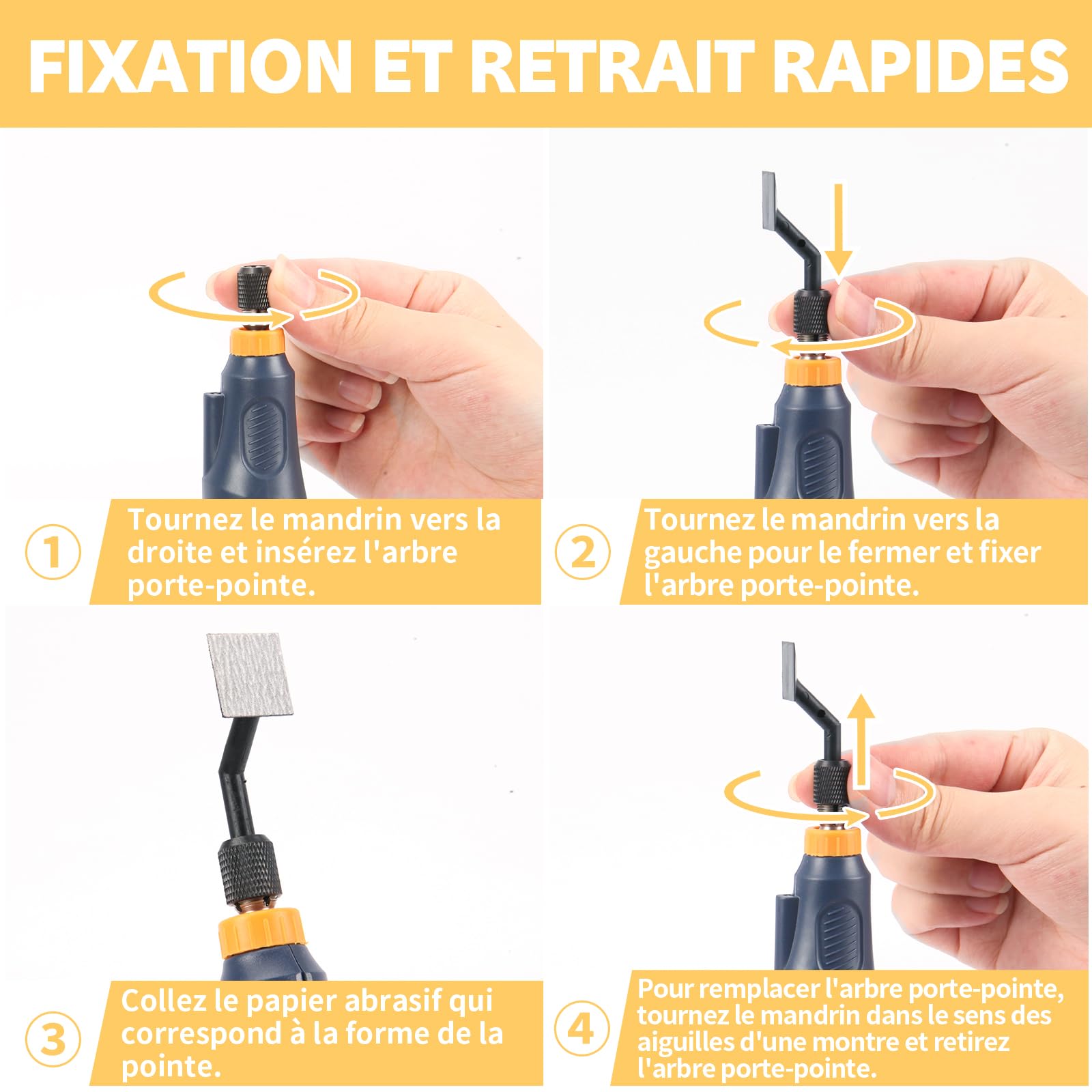 Bucasso RSH-1000 têtes de ponçage rechange x6
