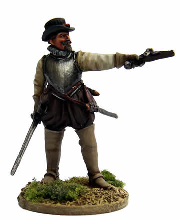 Perry Miniatures 40mm BR7 James Johnstone figurine pistolet