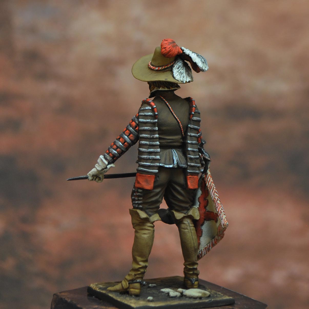 Art Girona General Serie Trompette cavalerie espagnole figurine XVIIe