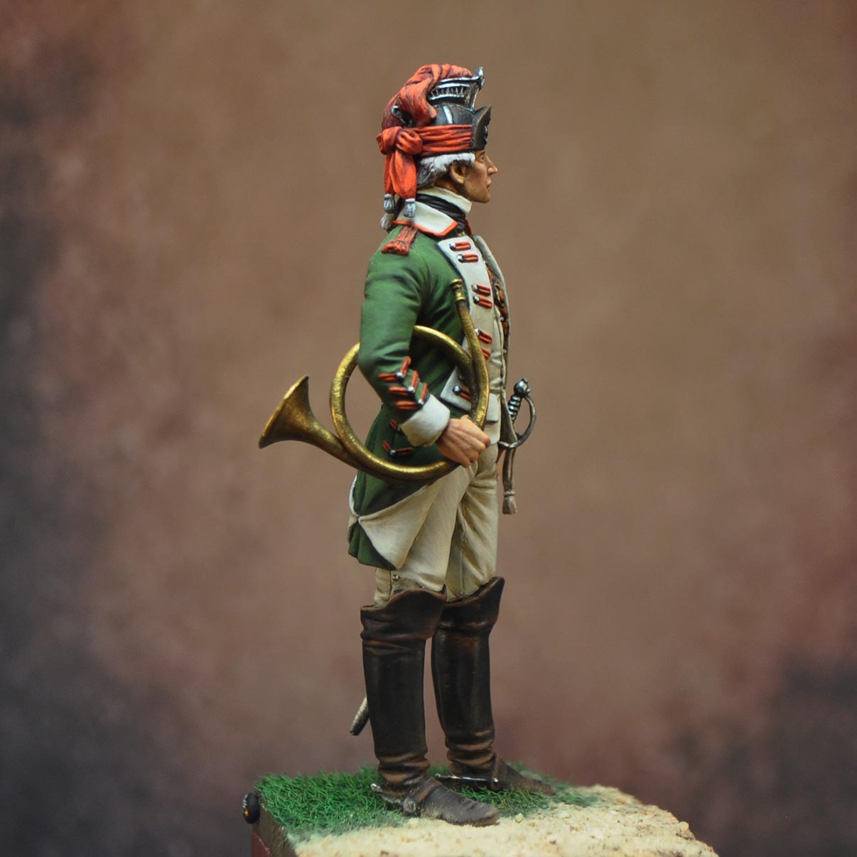 Art Girona 70mm 15th Light Dragoons figurine trompette 1760