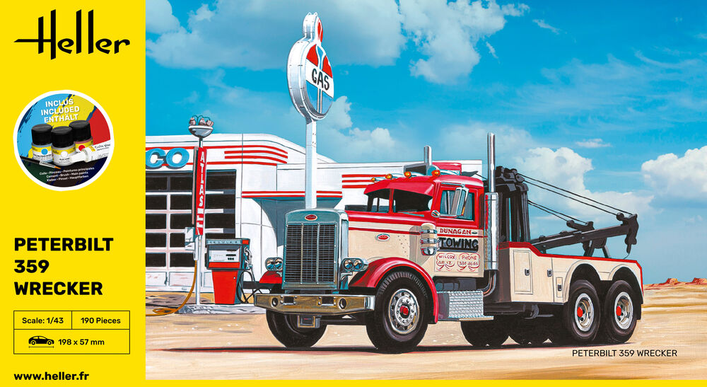 Heller Starter Kit Peterbilt 359 Wrecker maquette camion 1/43