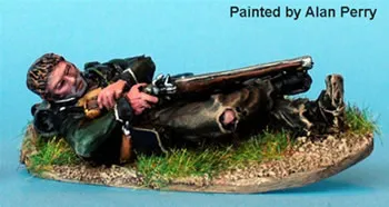 Perry 40mm PE74 Plunkett carabinier figurine métal couché