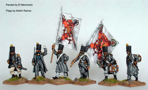 Perry Miniatures Carlist War ISA27 Infantry command figurines capotes