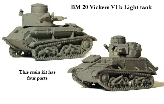 Perry Miniatures World War 2 BM 20 Vickers VI b char léger 15mm