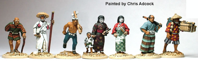 Perry Samurai SAM51 Town People set 8 figurines 28mm métal