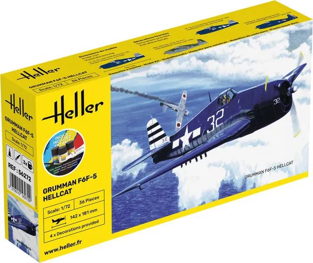 Heller Starter Kit F6F Hellcat 1/72 Maquette Avion