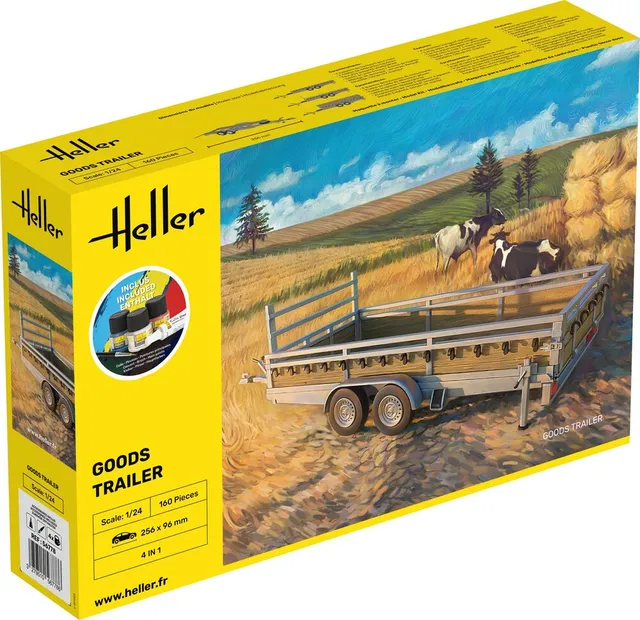 Heller Starter Kit Goods Trailer 1/24 maquette remorque kit complet