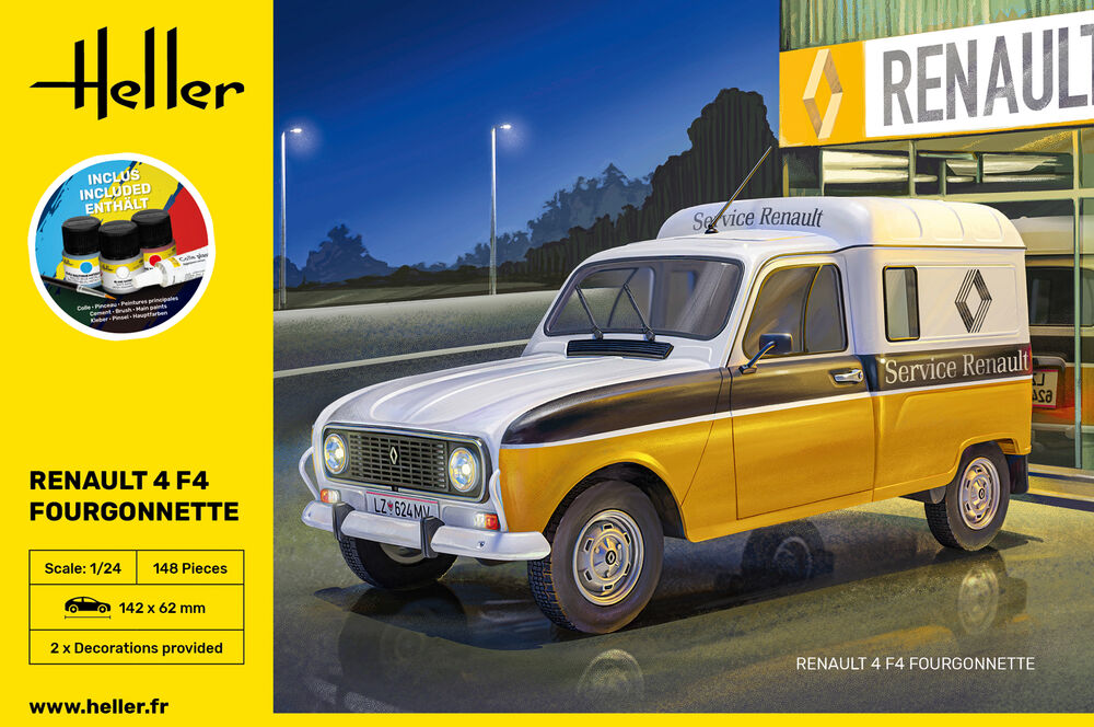 Heller Starter Renault 4 F4 Maquette Voiture 1/24 fourgonnette