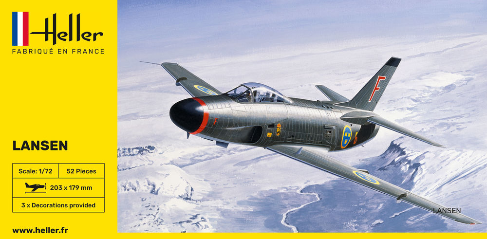 Heller Lansen 1/72 maquette avion suédois jet