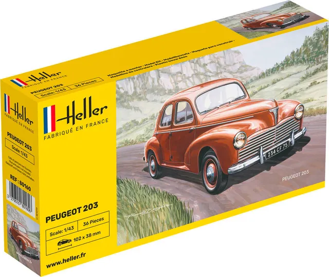 Heller 9.99 Peugeot 203 maquette voiture 1/43 civile