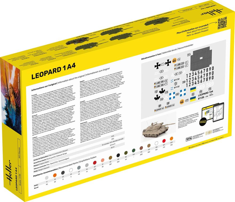 Heller Starter Kit Leopard 1A4 maquette char 1/35 kit complet